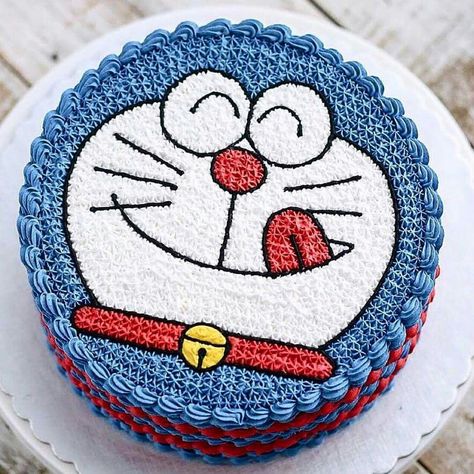 Cakes Cartoon, Doraemon Cake, Minimal Cake, Cartoon Birthday Cake, Cake Designs For Kids, Cakes Fondant, Cartoon Birthday, Decorative Cakes, Cat Cupcakes