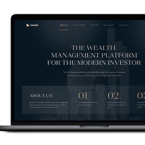 The client is a well-established wealth-advisory and asset-management company. For this company, Itexus developed a wealth management platform that connects investors with wealth-advisers. Need a one-page website for your application? Contact us to discuss how we can best serve your needs - info@itexus.com. Wealth Management Website Design, Lawyer Landing Page, Wealth Management Branding, Finance Website Design, Brand Bible, Lawyer Website, Finance Website, Private Banking, Build Brand