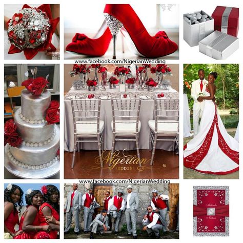 Red and silver wedding color scheme.. Wedding Color Schemes Red, Red Silver Wedding, Silver Wedding Centerpieces, Grey Wedding Theme, Red And White Wedding, Silver Color Palette, Red Wedding Decorations, Wedding Colors Red, Red And White Weddings