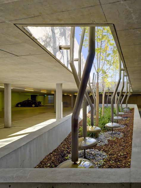 © Michael Haug Parking Building, Underground Parking, Green Architecture, Urban Architecture, Parking Design, Parking Garage, Space Architecture, Architectural Inspiration, Car Park