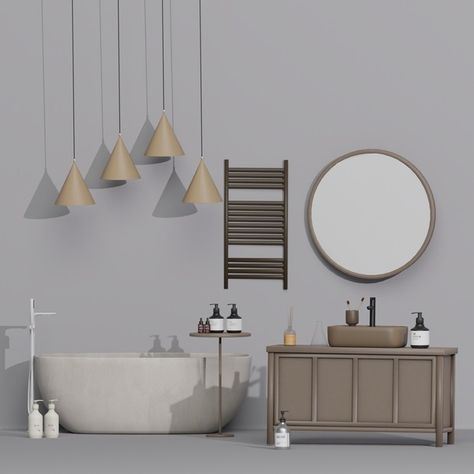 Cocoa Bliss Bathroom Set | Patreon The Sims 4 Cc Furniture Minimal, Sims 4 Bathroom Counter, The Sims 4 Cc Luxury Decor, Sims 4 Luxury Furniture, Shower Sims 4, Counter Mirror, Sink Counter, Cozy Bathroom, Sims 4 Clutter