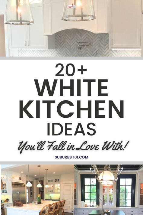 White Kitchen Cabinets Countertop Ideas, White Kitchen Ideas Decor, Kitchen Countertops White Cabinets, White Kitchens Ideas, White Kitchen Decor Ideas, Luxury White Kitchen Design, Timeless Kitchen Cabinets, Centerpiece Unique, Luxury White Kitchen