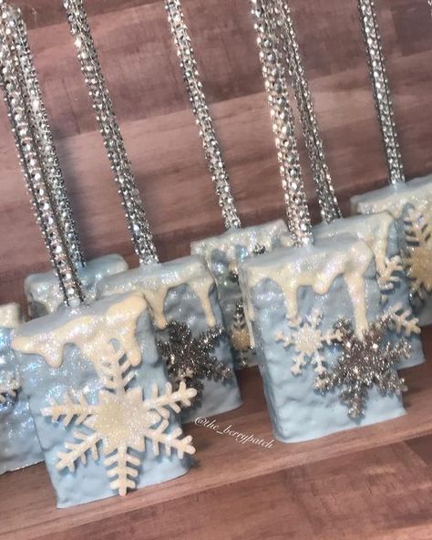 Winter Wonderland Birthday Dress, Snowflake Theme Cake, Elegant Winter Wonderland Party, Winter Wonderland Snack Table, 2 Tier Winter Wonderland Cake, Winter Wonderland Rice Krispie Treats, Simple Winter Cake Designs, Sweet 16 Christmas Theme, Winter Rice Krispie Treats