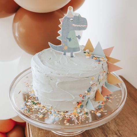 Blue Dinosaur Cake, Dinosaur Diy, T Rex Cake, Natural Cake, Cake Magic, Natural Sprinkles, Organic Cake, Large Cake, Edible Toppers