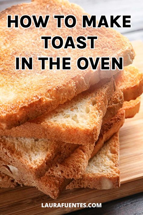 Learn how to make toast in the oven quickly and get golden, crunchy slices of bread without a toaster to add your favorite toppings! How To Make Toast In The Oven, Oven Toasted Bread, How To Toast Bread In Oven, Toast Bread In Oven, Toast In Oven, Can Butter, Canned Butter, Toast In The Oven, Toast Toppings