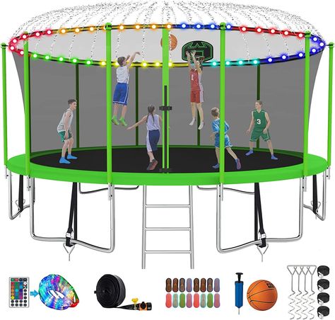 Outdoor Trampoline, Best Trampoline, Backyard Trampoline, Kids Trampoline, Light String, Trampolines, Basketball Hoop, Backyard Fun, Steel Frame