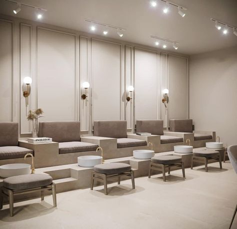 Korean Nail Salon, Decoration Home Ideas, Modern Nail Salon, Luxury Nail Salon, Design Home Ideas, Salon Interior Design Ideas, Nail Salon Interior Design, Nail Salon Interior, Beauty Room Salon