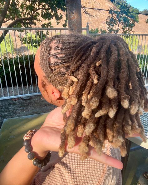 Follow @killinitkammy via Instagram ✨ | #locs #locstyles #locs #locinspo #dreadstyles #dreadlocks #locjourney #loclove #starterlocstyles #startermicrolocs #fyp #explore #explorepage #blondelocs #bleachedlocs #fyp #womenwithlocs Loc Ponytail, Nya Core, Gold Bobby Pins, Women Locs, Loc Hairstyles, Sister Locs, Two Strand Twist, Pretty Braided Hairstyles, Amazing Hair