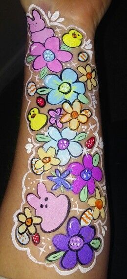 Easter arm painting Arm Paint Ideas, Arm Painting, Paint Ideas, Tempera, Face Painting, Easter, Paint, Tattoos, Anime