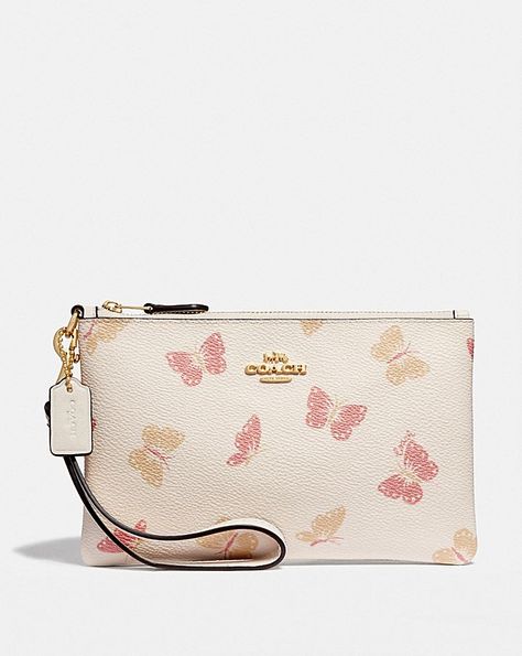 Women's Wristlets | COACH ® Small Wristlet, Cute Wallets, Girly Bags, Fancy Bags, Luxury Purses, Pretty Bags, Mini Wallet, Coach Leather, Cute Bags