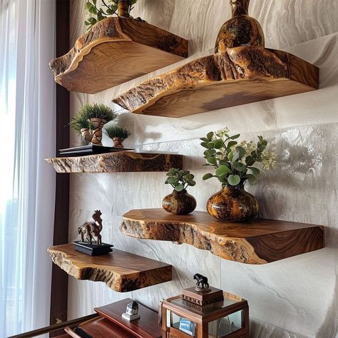 Design Floating Shelves, Live Edge Floating Shelf, Floating Corner Shelf, Walnut Floating Shelves, Long Floating Shelves, Floating Corner Shelves, Corner Wall Shelves, Floating Shelf Brackets, Corner Shelf