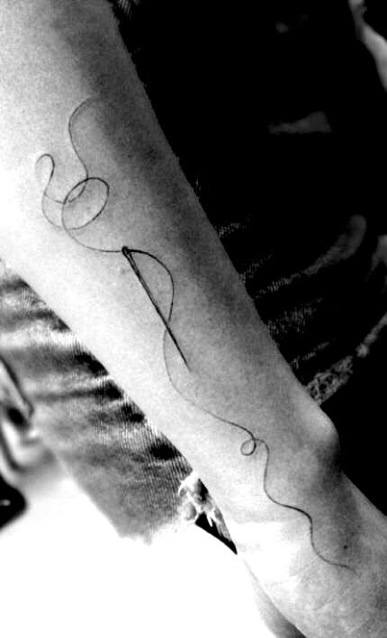 Needle and thread tattoo ~ Needle And Thread Tattoo Simple, Needle And Thread Tattoo, Thread Tattoo, Simple Wrist Tattoo, Tattoos Memorial, Loving Memory Tattoos, Sewing Tattoos, Memorial Tattoo Ideas, Button Tattoo