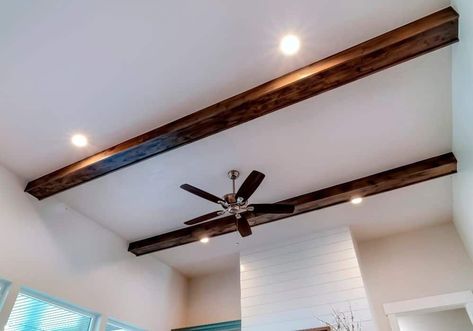 Recessed Lighting Farmhouse, Beams In Recessed Ceiling, Recessed Lighting Exposed Ceiling, Beam With Recessed Lights, Types Of Recessed Lighting, 4 Inch Recessed Lighting, Recess Lights, Recessed Lighting Fixtures, Room Corner