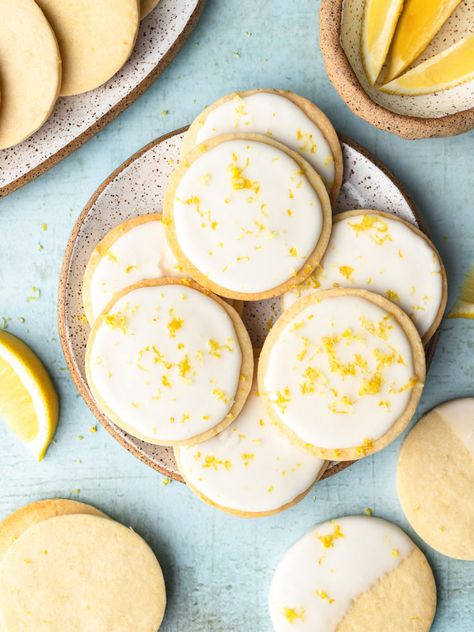 Lemon Shortbread Cookies with Lemon Icing Flavorful Cookies, Bbq Chicken Bites, Cookies With Lemon, Cranberry Orange Shortbread Cookies, Lemon Shortbread, Lemon Shortbread Cookies, Buttery Shortbread Cookies, Lemon Icing, Shortbread Recipes