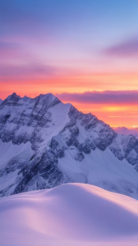 Sunset Snowy Mountains, Finland Landscape Photography, Arctic Landscape Photography, Winter Sunset Aesthetic, Winter Wonderland Wallpaper, Winter Sunsets, Zen Pictures, Arctic Landscape, Winter Mountains