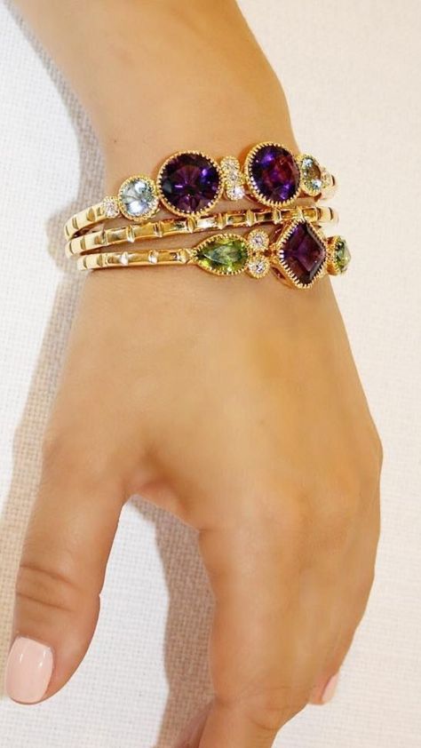 Add a little pop of color.  VERDURA jewelry New York -  Amethyst and yellow Gold Byzantine Bangle. Verdura Jewelry, Amethyst Jewellery, Health Secrets, Trending Bracelets, Purple Gems, Gold Pendant Jewelry, Amethyst Jewelry, Purple Rain, Pop Of Color