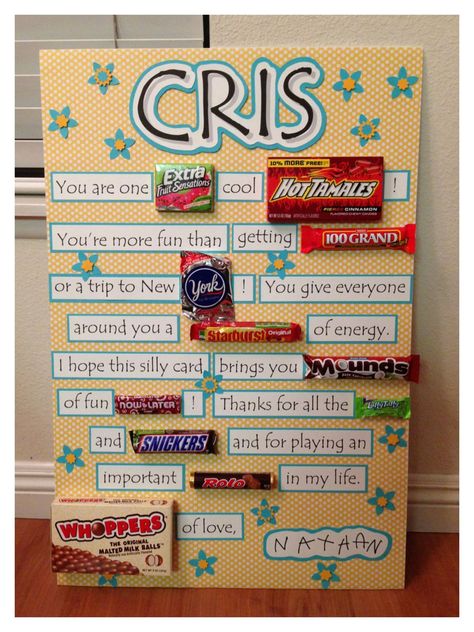 Candy Board Ideas, Graduation Story, Candy Poster Board, Candy Bar Cards, Candy Birthday Cards, Candy Posters, Candy Bar Poster, Homemade Birthday Gifts, Sunshine Committee