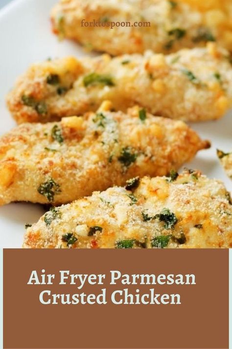 Mayo Parmesan Chicken Air Fryer, Chicken Parm Air Fryer, Parmesan Crusted Chicken Bites, Garlic Parmesan Chicken Bites, Air Fryer Parmesan Crusted Chicken, Parmesan Chicken Bites, Air Fryer Garlic Parmesan Chicken, Air Fryer Garlic, Breaded Chicken Breast