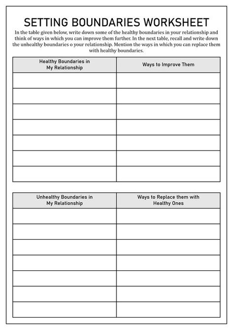 Boundary Worksheet, Personal Boundaries Worksheet, Building Boundaries, Relationships Worksheets, Healthy Boundaries Worksheets, Family Therapy Worksheets, Setting Boundaries Worksheet, Financial Boundaries, Creating Boundaries