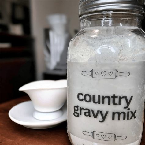 Country gravy mix is a staple that deserves a spot in every pantry. It's not just for biscuits and gravy anymore! Country Gravy Mix Recipe, Gravy With Bacon Grease, Gravy Mix Recipe, Country Gravy Recipe, Homemade Brown Gravy, Cream Based Soups, Pepper Gravy, Homemade Dry Mixes, Potato Gravy