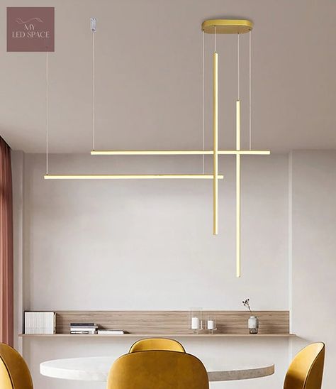 Hanging Led Lights, Bedroom Light Fixtures, Led Light Fixtures, Hanging Light Fixtures, Dining Living Room, Luminaire Design, Lamp Led, Suspension Lamp, Office Walls