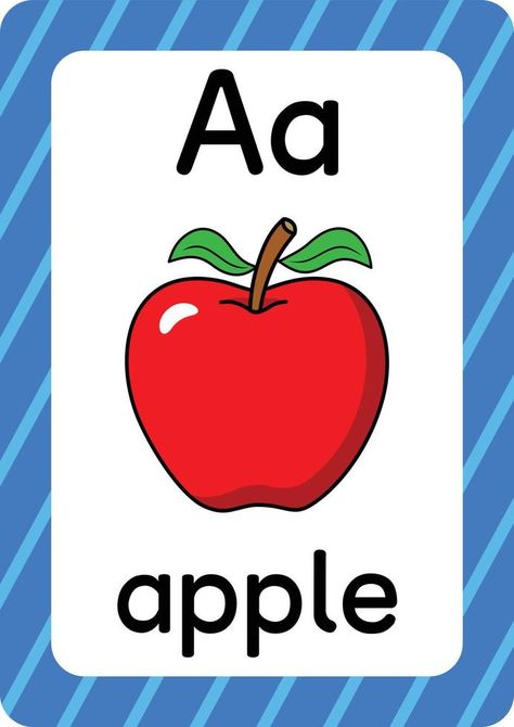 Abc Flashcards Printable, Apple Cartoon, A Flashcard, Apple Letters, Apple Alphabet, Alphabet Flash Cards Printable, Letter Flashcards, Letter Worksheets For Preschool, Abc Cards