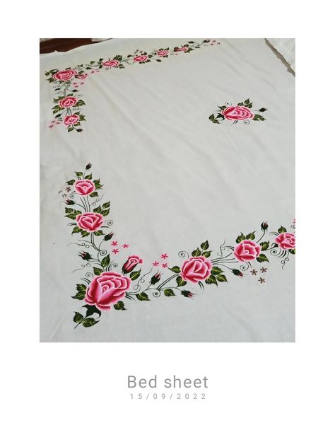 😍🥰 Bad Sheets Design, Bedsheet Painting Designs, Bedsheet Painting, Bedsheet Design, Bed Sheet Painting Design, Sheet Painting, Saree Painting Designs, Fabric Paint Diy, Designer Bed