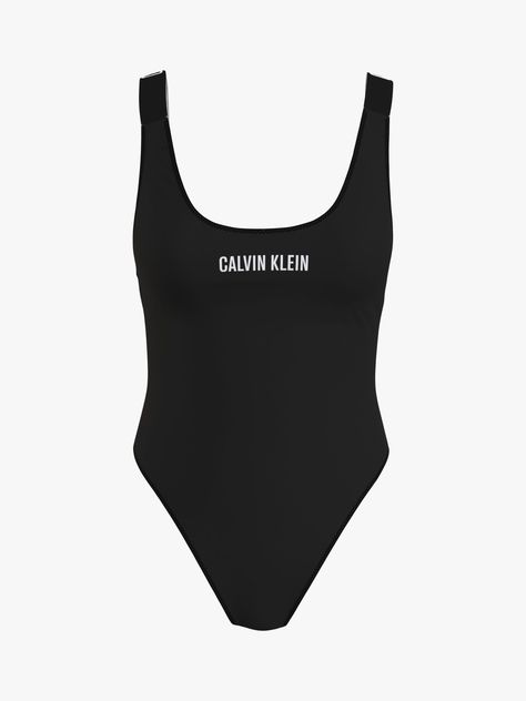 A classic iconic Calvin Klein style. With a scoop back and bold branding on the chest, this signature swimsuit is a must-have for your next sunny getaway. Calvin Klein Swimwear, Calvin Klein Woman, Black Swimsuit, Womens Swimwear, Calvin Klein, One Piece, Women's Top, Black