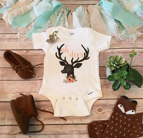 Hunting Pregnancy Announcement, Hunting Onesie, Hippie Baby Clothes, Deer Onesie, Country Baby Girl, Newborn Winter, Baby Girl Clothes Newborn, Boho Baby Romper, Baby Fashion Newborn