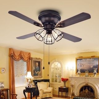 Violette 52 Inch Antique Copper Finish Crystal Ceiling Fan with Remote - On Sale - Bed Bath & Beyond - 35237632 Victorian Ceiling Fan With Light, Ceiling Fan Victorian, Fandelier Ceiling Fans Crystals, Rustic Ceiling Fan Lowe's, Warehouse Of Tiffany Ceiling Fan, Ceiling Fan With Remote, Copper Finish, Home Ceiling, Metal Finishes