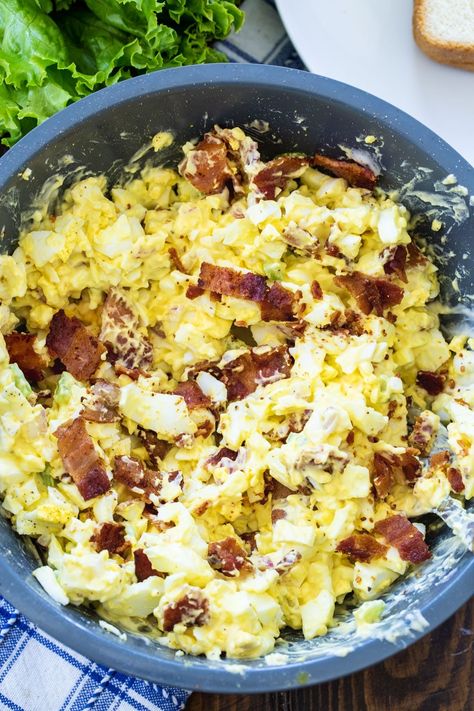 Egg Salad Sandwich With Bacon, Egg Salad With Bacon Recipes, Egg And Bacon Salad, Breakfast Egg Salad, Bacon Egg Salad Recipe, Masters Egg Salad Sandwich Recipe, Egg Salad Recipe With Bacon, Egg Salad With Bacon, Bacon And Egg Salad