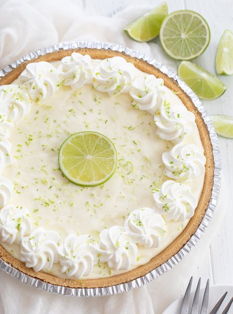 Refrigerator Pies, Key Lime Whipped Cream, Key Lime Pie Recipe No Bake, No Bake Key Lime Pie, No Bake Key Lime, Key Lime Recipes, Desserts Quick, Key Lime Desserts, Pie Ideas