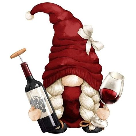 Sublimation Christmas Gift Ideas, Kitchen Gnomes, Wine Gnome, Painted Gnomes, Cashew Crunch, Wine Glass Tattoo, New Years Eve Traditions, Chrismas Cards, Gnome Images