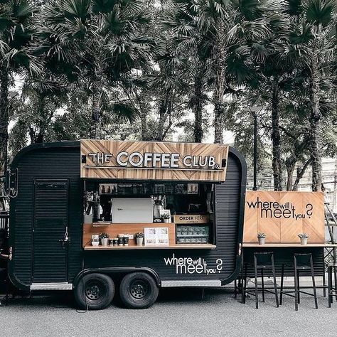 Trailer Coffee Shop Ideas, Tiny Home Coffee Shop, Food Truck Bar Design, Coffee Truck Design Ideas, Food Camper Trailer, Mobile Coffee Bar Trailer, Camper Turned Coffee Shop, Coffee Shop Camper, Bakery Food Truck Ideas Coffee Shop