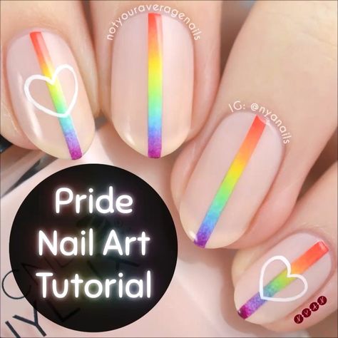 As requested, here’s a quick little tutorial for my minimalist #pride nails! 🏳️‍🌈 So glad you guys are loving this design as much as I am!… Pride Nails, Pride Week, Rainbow Makeup, New Nail Designs, Nail Art Tutorial, Trendy Nails, Hair And Nails, Summer Nails, Art Ideas