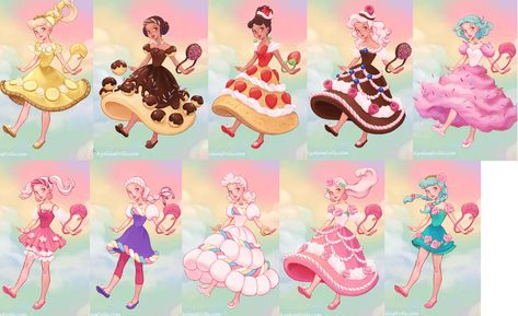 Brown Hair And Tan Skin, Girl With Short Brown Hair, Donut Chocolate, Donut Dress, Hair Shape, Chocolate Girl, Candy Girls, Candy Cotton, Cute Game