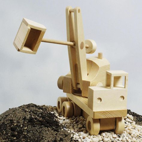 Excavator (Steam Shovel) : Large-format Paper Woodworking Plan Rocking Horse Woodworking Plans, Cradle Woodworking Plans, Steam Shovel, Project Paper, Easy Woodworking Ideas, Making Wooden Toys, Wooden Toys Plans, Wood Magazine, Woodworking Toys