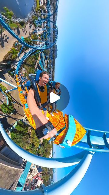 Theme Park Explorers on Instagram: "The first surfing coaster in the world: would you dare? 🏄‍♂️😳 Our @insta360 camera is the best way to capture this amazing attraction. Standing on a coaster is super cool, but the fact that you can bounce during the ride makes it even more fun! Pipeline can be found at SeaWorld Orlando. 🎢🇺🇸#insta360 #rollercoaster #themepark #adrenaline" Theme Parks Rides, Orlando Theme Parks, Seaworld Orlando, Sea World, Roller Coaster, Super Cool, Theme Park, More Fun, Orlando