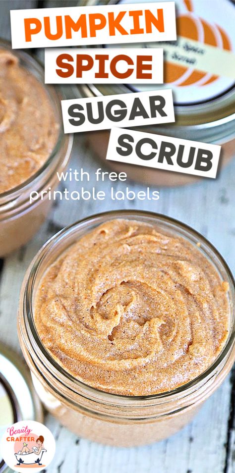 Body Sugar Scrub Diy, Sugar Scrubs Recipes, Sae Projects, Pumpkin Body Scrub, Pumpkin Spice Sugar Scrub, Pumpkin Scrub, Homemade Sugar Scrub, Scrub Homemade, Diy Scrubs