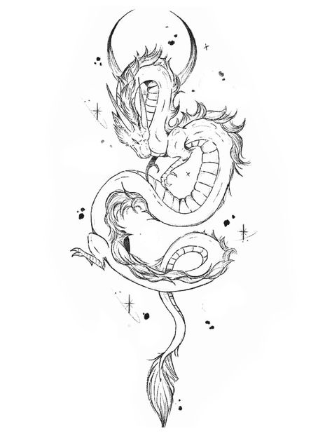 Capricorn Dragon Tattoo, Horizontal Dragon Tattoo, Dragon Lineart Tattoo, Dragon Collar Bone Tattoo, Dragon Japanese Tattoo, Spirit Animal Tattoo, Dragon Tattoo Stencil, Dragon Tattoo Back, Dragon Tattoo Ideas