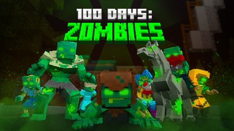 100 Days: Zombies in Minecraft Marketplace | Minecraft Pocket Edition, Game Store, Zombie Apocalypse, 100th Day, Xbox One, Zombie, New World, Minecraft, The 100