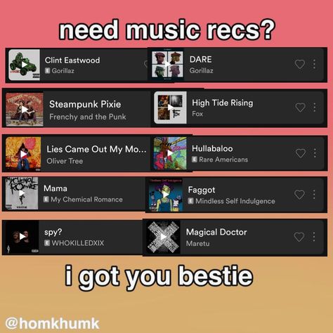 Music Recs Template, My Music Taste Template, Music Taste Template, Best Music Taste, Song Template, Songs Recommendations, Song Recs, Music Recs, Playlist Ideas