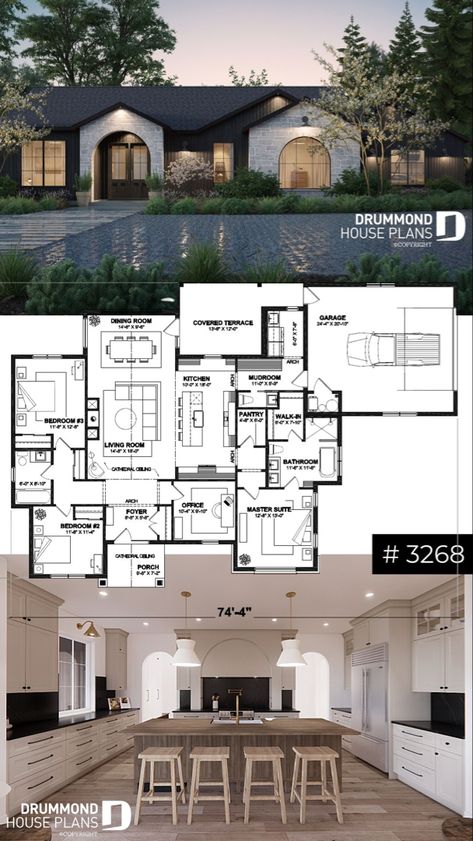 Floor Plans House Modern, 4 Bedroom House Blueprints, Modern Four Bedroom House Plans, Floor House Design, Houses Plans 4 Bedroom, 3 Car Garage House Plans Ranch Style, 3 Bedroom House Plans Small, Luxury 3 Bedroom House Plans, 1story House Layout