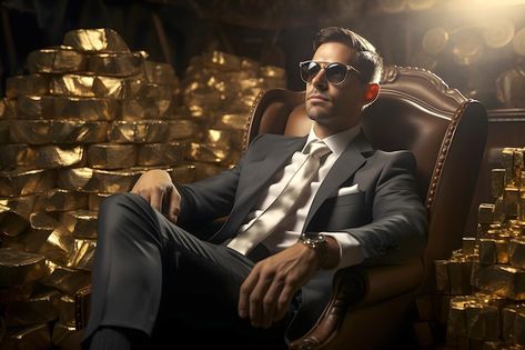 Businessman Office, Rich Person, Gold Bars, Financial Success, Premium Photo, Business Man, Success Business, Lima, The Office