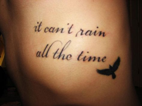 It Can't Rain All The Time by Kryptkitten26 The Crow Tattoo, Gold Tattoo Ink, Can't Rain All The Time, Rain Tattoo, Tattoo Son, Crow Tattoo, Geniale Tattoos, The Crow, Time Tattoos