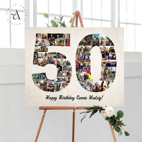 50th Birthday Photo Collage, Custom Number 50 Picture Collage, Anniversary Gift Idea for Him, Birthday Party Decorations, DIGITAL FILES! 70th Birthday Decorations, Birthday Photo Collage, Collage Foto, Photo Collage Gift, 70th Birthday Parties, Cadeau Photo, Collage Poster, Personalized Photo Gifts, 90th Birthday