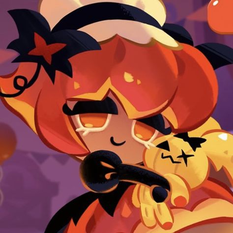 pumpkin pie cookie from cookie run kingdom! Pumpkin Pie Cookie, Cookie Run Kingdom, Cookie Run, Pumpkin Pie, A Cat, Pie, Orange, Hair