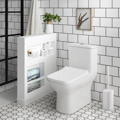 Carre 1-Piece 0.8/1.28 GPF Dual Flush Square Toilet in White, Seat Included Peru House, Square Toilet, Flip House, Gold House, Casa Country, Toilet Room, Water Closet, Bad Inspiration, Small Toilet