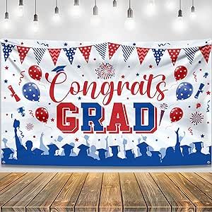 Blue Graduation Decorations, Graduation Pictorial, College Graduation Decorations, Backdrop Pictures, Season Background, Backdrop Graduation, Purple Graduation, Cloth Banner, Blue Graduation Party