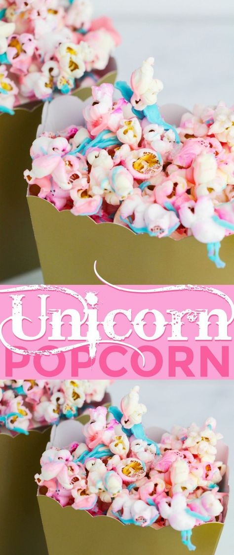 Unicorn Popcorn is a fun party popcorn that comes together in just minutes. Unicorn food is such a trendy thing right now and it is so easy to get in on the craze and be the hero of the party! Perfect for a little girls birthday party too! Unicorn Popcorn, Drink Birthday, Wallpaper Unicorn, Unicorn Food, Party Popcorn, Popcorn Party, Unicorn Foods, Party Food And Drinks, Unicorn Theme